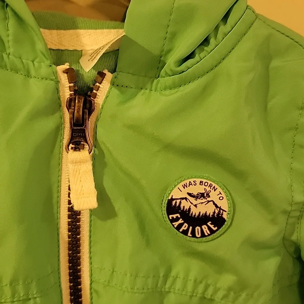 Carters size 18 aqua mint tiff blue zip up windbreaker jacket 18m